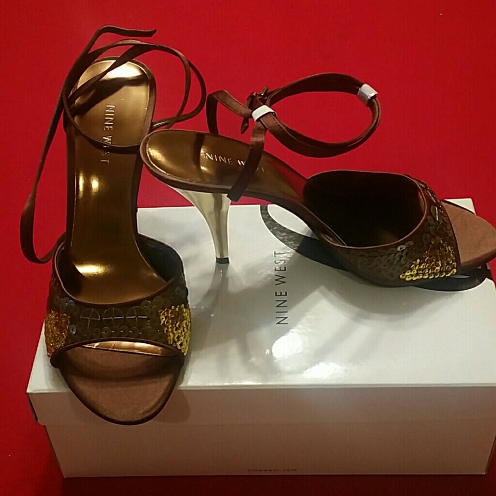 Nine West Pencil heel wrap around sandals new